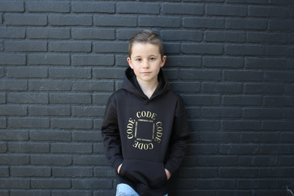 Golden Block Black Hoodie Kids